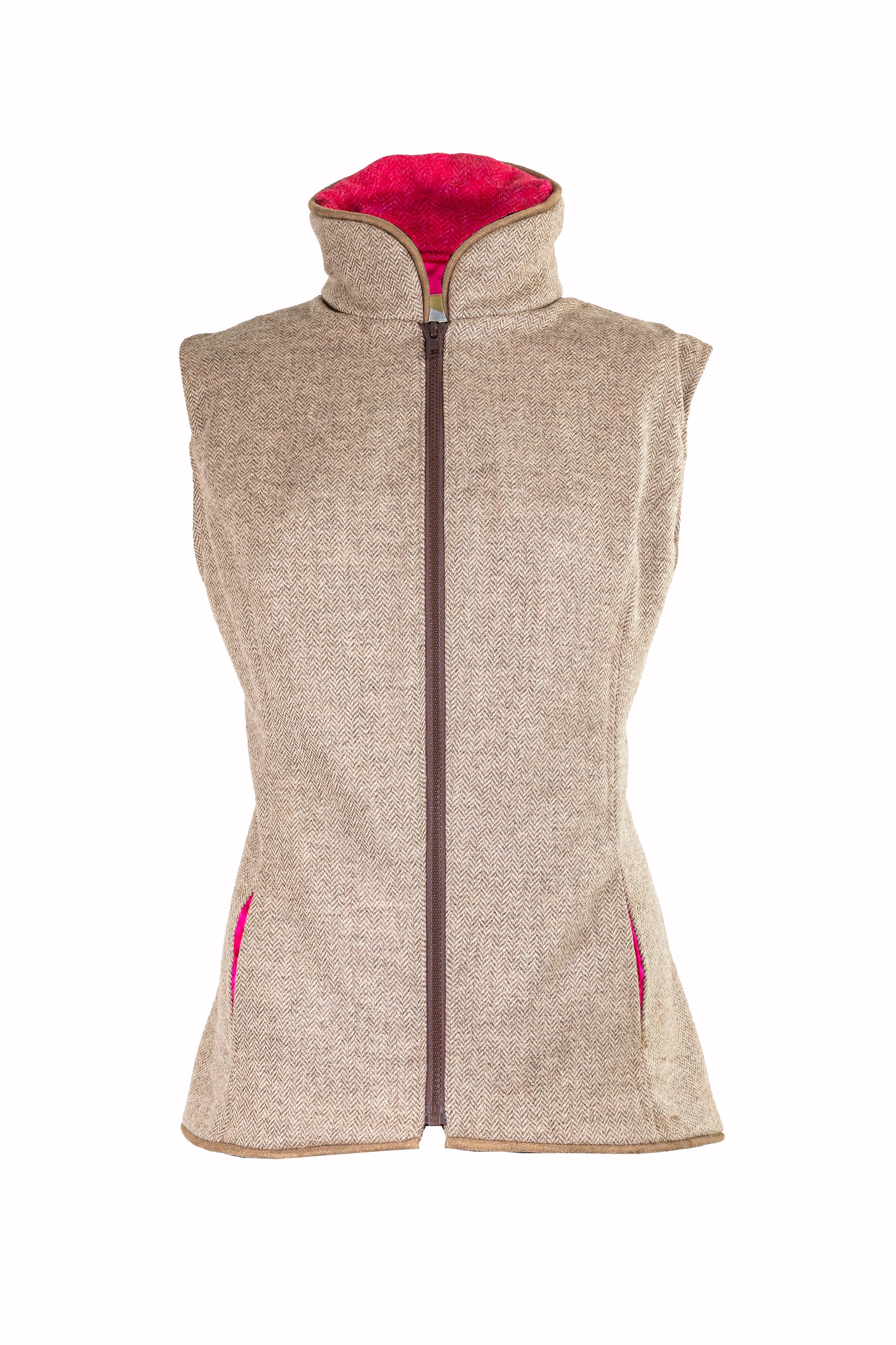 Oat Ladies Fitted Tweed Gilet