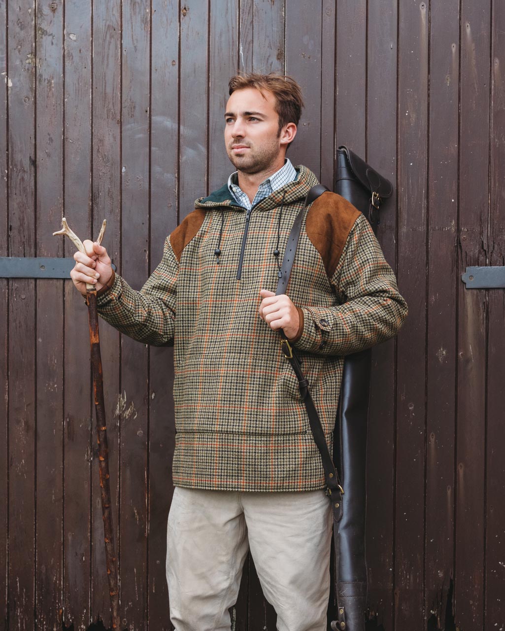Houndstooth Gamekeeper Tweed Hoodie