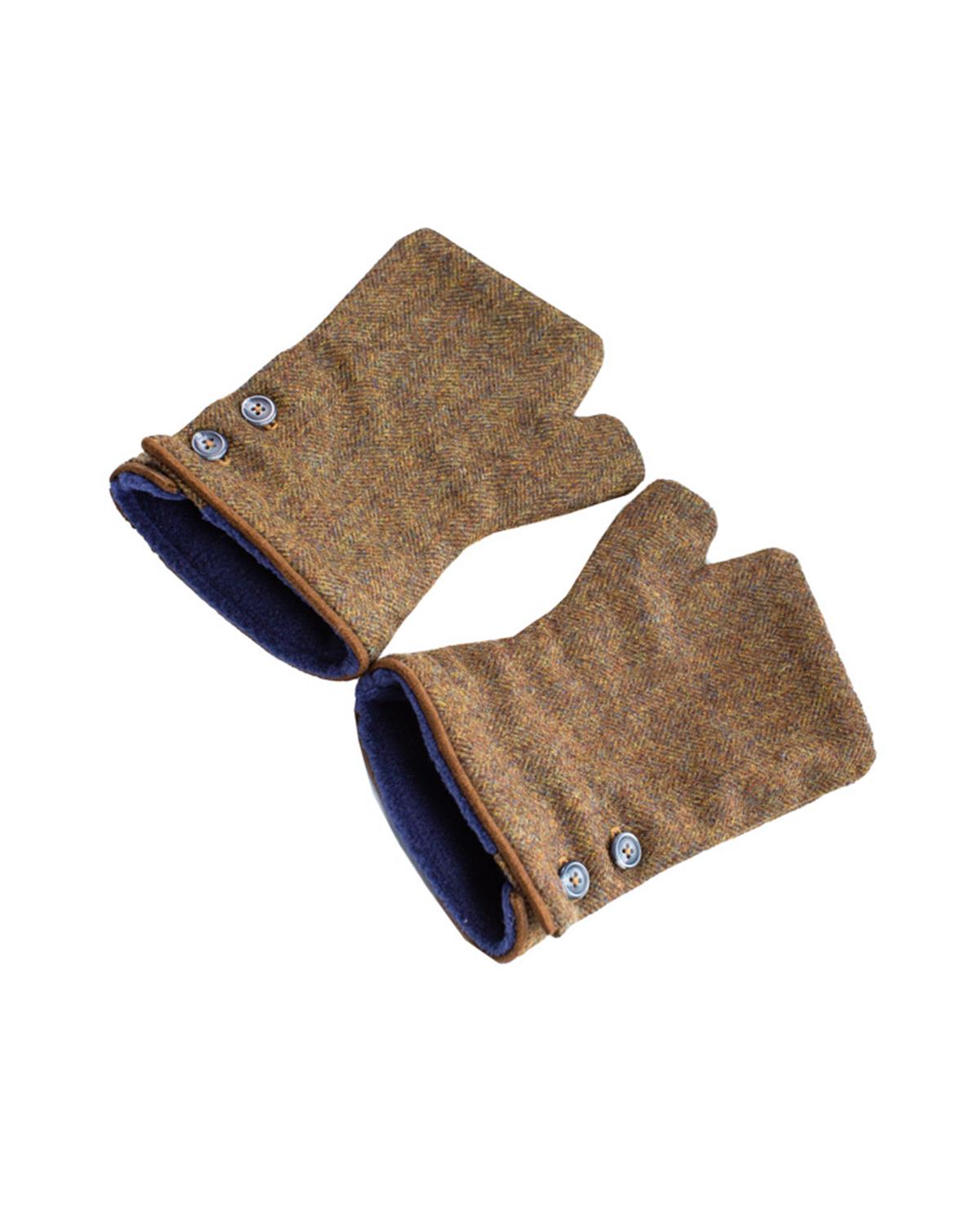 The Peat Fingerless Tweed Mittens