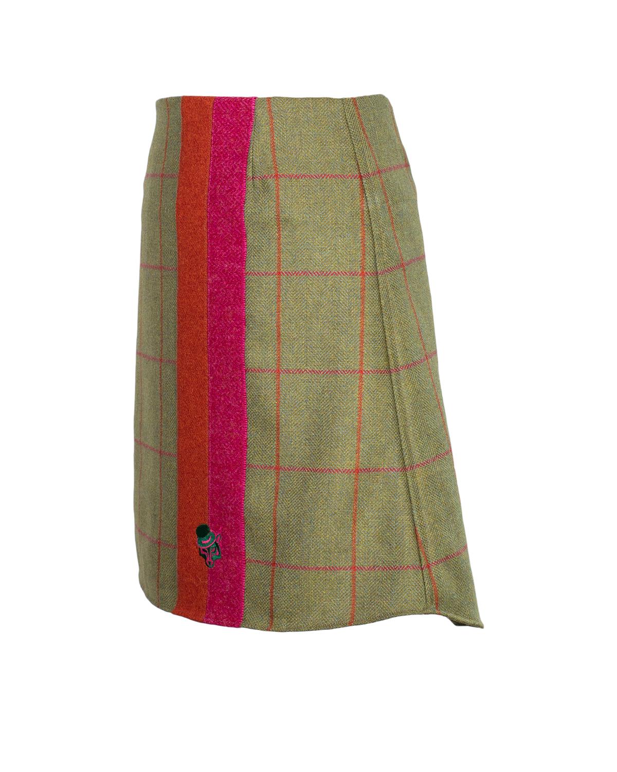 The Orange and Pink Stripe Tweed Skirt