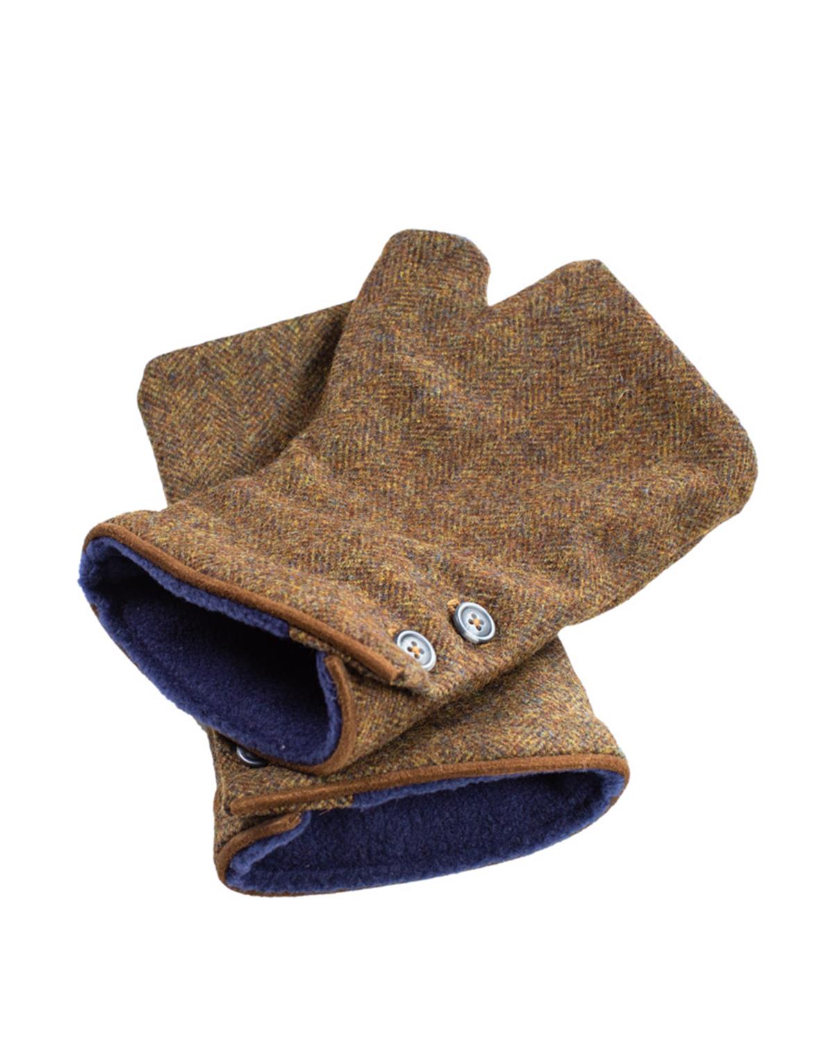 The Peat Fingerless Tweed Mittens