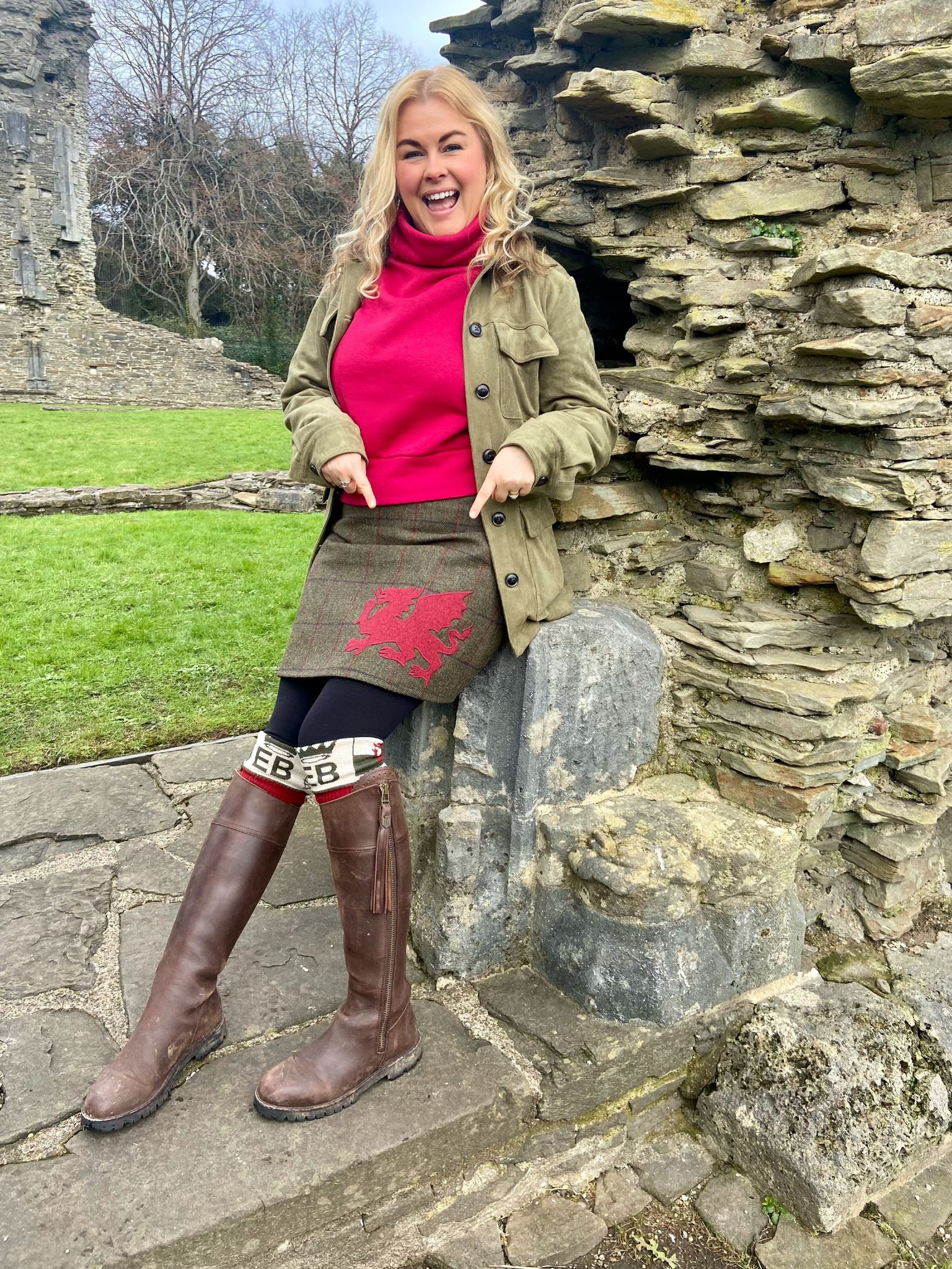 Welsh Dragon Tweed Skirt